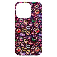 Funny Monster Mouths Iphone 14 Pro Black Uv Print Case by Salman4z