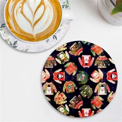 Ugly Christmas Uv Print Round Tile Coaster by Salman4z