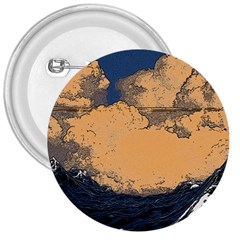 Waves Aesthetic Ocean Retro Sea Vintage 3  Buttons by Salman4z