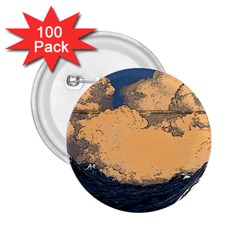 Waves Aesthetic Ocean Retro Sea Vintage 2 25  Buttons (100 Pack)  by Salman4z