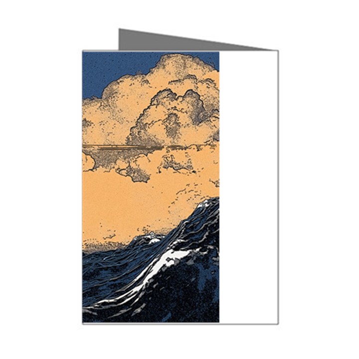 Waves Aesthetic Ocean Retro Sea Vintage Mini Greeting Cards (Pkg of 8)