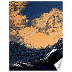 Waves Aesthetic Ocean Retro Sea Vintage Canvas 12  X 16  by Salman4z