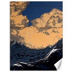 Waves Aesthetic Ocean Retro Sea Vintage Canvas 36  X 48  by Salman4z