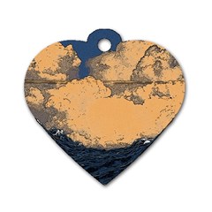 Waves Aesthetic Ocean Retro Sea Vintage Dog Tag Heart (two Sides) by Salman4z