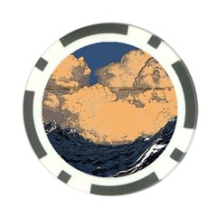 Waves Aesthetic Ocean Retro Sea Vintage Poker Chip Card Guard (10 Pack) by Salman4z