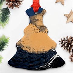 Waves Aesthetic Ocean Retro Sea Vintage Christmas Tree Ornament (two Sides) by Salman4z