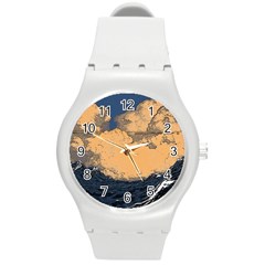 Waves Aesthetic Ocean Retro Sea Vintage Round Plastic Sport Watch (m) by Salman4z