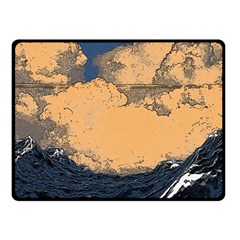 Waves Aesthetic Ocean Retro Sea Vintage Two Sides Fleece Blanket (small) by Salman4z