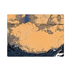 Waves Aesthetic Ocean Retro Sea Vintage Premium Plush Fleece Blanket (mini) by Salman4z