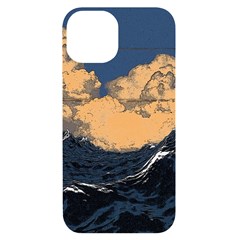 Waves Aesthetic Ocean Retro Sea Vintage Iphone 14 Black Uv Print Case by Salman4z