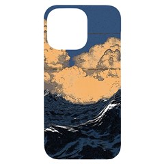 Waves Aesthetic Ocean Retro Sea Vintage Iphone 14 Pro Max Black Uv Print Case by Salman4z