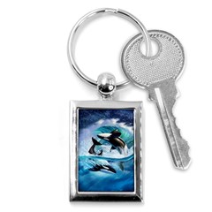 Orca Wave Water Underwater Key Chain (rectangle) by Salman4z