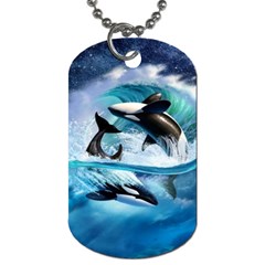 Orca Wave Water Underwater Dog Tag (two Sides) by Salman4z