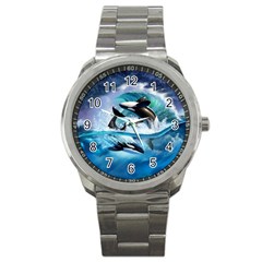 Orca Wave Water Underwater Sport Metal Watch by Salman4z