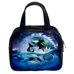 Orca Wave Water Underwater Classic Handbag (two Sides) by Salman4z