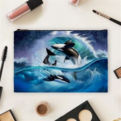 Orca Wave Water Underwater Cosmetic Bag (large) by Salman4z