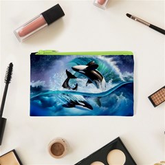 Orca Wave Water Underwater Cosmetic Bag (xs) by Salman4z