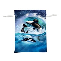 Orca Wave Water Underwater Lightweight Drawstring Pouch (l) by Salman4z