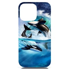 Orca Wave Water Underwater Iphone 14 Pro Max Black Uv Print Case by Salman4z