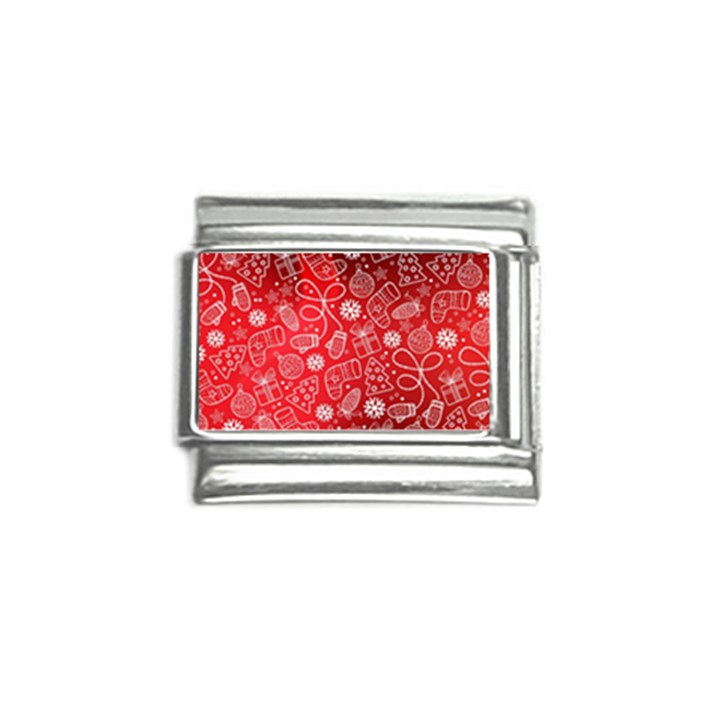 Christmas Pattern Red Italian Charm (9mm)