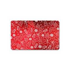 Christmas Pattern Red Magnet (name Card) by Salman4z