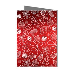 Christmas Pattern Red Mini Greeting Cards (pkg Of 8) by Salman4z