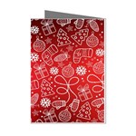 Christmas Pattern Red Mini Greeting Cards (Pkg of 8) Left