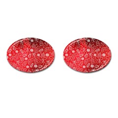 Christmas Pattern Red Cufflinks (oval) by Salman4z