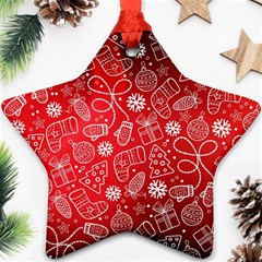 Christmas Pattern Red Star Ornament (two Sides) by Salman4z