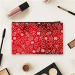 Christmas Pattern Red Cosmetic Bag (Medium) Back