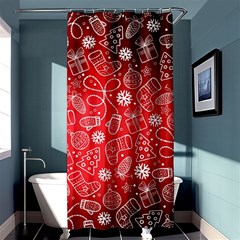 Christmas Pattern Red Shower Curtain 36  X 72  (stall)  by Salman4z