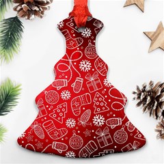 Christmas Pattern Red Ornament (christmas Tree)  by Salman4z