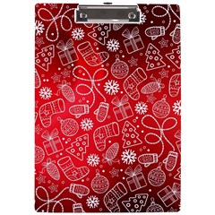 Christmas Pattern Red A4 Acrylic Clipboard by Salman4z