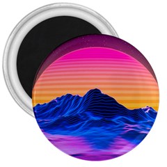 Sun Ultra Artistic 3d Illustration Sunset 3  Magnets by Salman4z