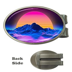 Sun Ultra Artistic 3d Illustration Sunset Money Clips (oval)  by Salman4z