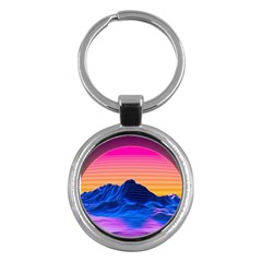 Sun Ultra Artistic 3d Illustration Sunset Key Chain (round) by Salman4z