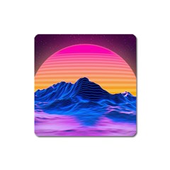 Sun Ultra Artistic 3d Illustration Sunset Square Magnet by Salman4z