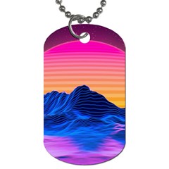 Sun Ultra Artistic 3d Illustration Sunset Dog Tag (one Side) by Salman4z