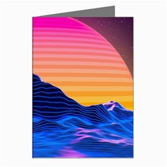 Sun Ultra Artistic 3d Illustration Sunset Greeting Cards (pkg Of 8)