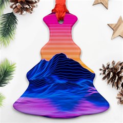 Sun Ultra Artistic 3d Illustration Sunset Christmas Tree Ornament (two Sides) by Salman4z