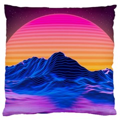 Sun Ultra Artistic 3d Illustration Sunset Large Cushion Case (two Sides) by Salman4z