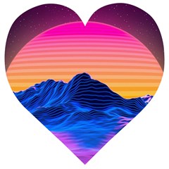 Sun Ultra Artistic 3d Illustration Sunset Wooden Puzzle Heart by Salman4z