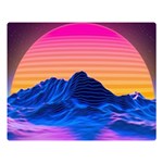 Sun Ultra Artistic 3d Illustration Sunset Premium Plush Fleece Blanket (Large) 80 x60  Blanket Front