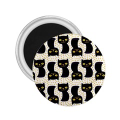 Black Cats And Dots Koteto Cat Pattern Kitty 2 25  Magnets by Salman4z