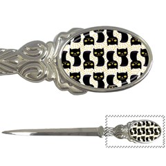 Black Cats And Dots Koteto Cat Pattern Kitty Letter Opener by Salman4z