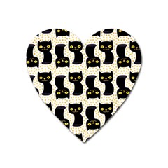 Black Cats And Dots Koteto Cat Pattern Kitty Heart Magnet by Salman4z