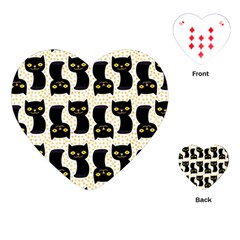 Black Cats And Dots Koteto Cat Pattern Kitty Playing Cards Single Design (heart) by Salman4z