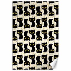 Black Cats And Dots Koteto Cat Pattern Kitty Canvas 24  X 36  by Salman4z