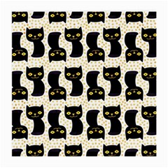 Black Cats And Dots Koteto Cat Pattern Kitty Medium Glasses Cloth by Salman4z