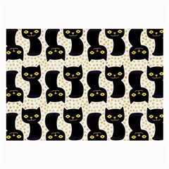 Black Cats And Dots Koteto Cat Pattern Kitty Large Glasses Cloth by Salman4z